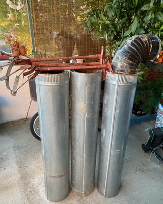 Tubo para estufa leña o chimenea y soportes