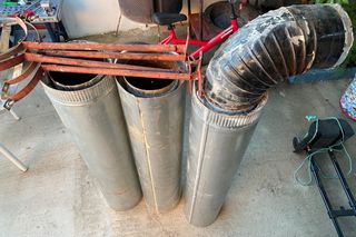 Tubo para estufa leña o chimenea y soportes