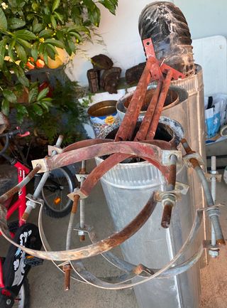 Tubo para estufa leña o chimenea y soportes