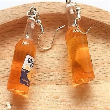Pendientes de botella cerveza. Regalo de navidad