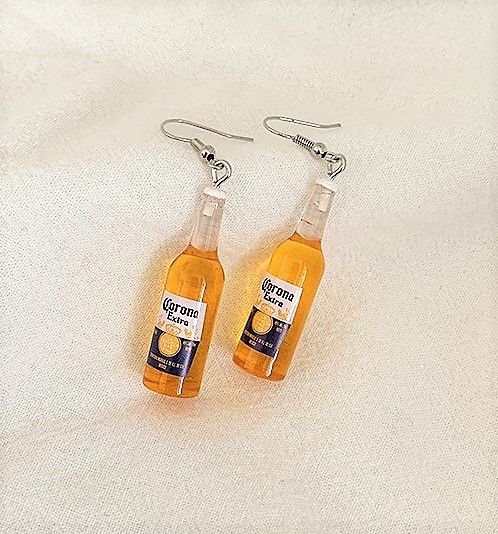 Pendientes de botella cerveza. Regalo de navidad
