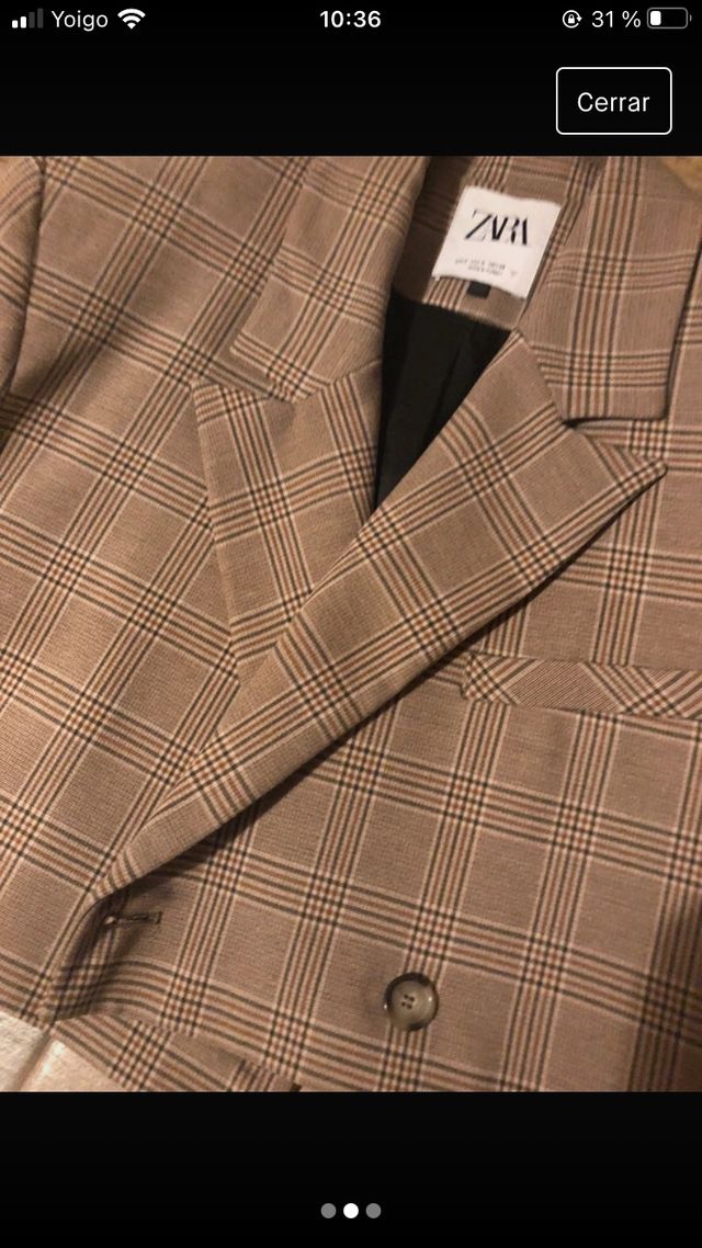 Blazer zara cuadros cropped
