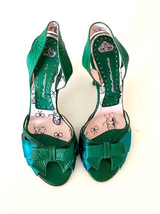 Sandalias de tacón verdes Fornarina talla 37