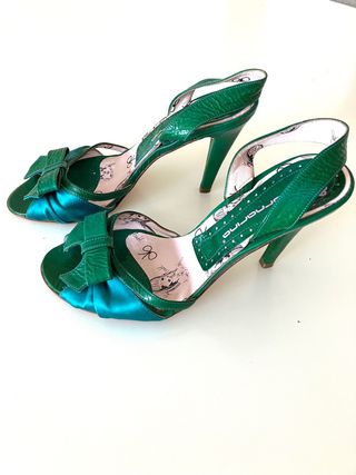 Sandalias de tacón verdes Fornarina talla 37