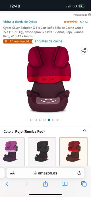 Silla coche cybex isofix