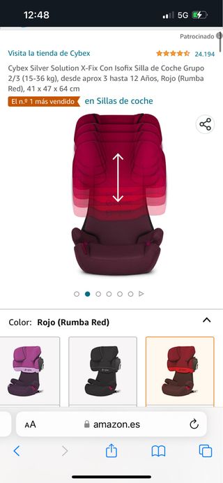 Silla coche cybex isofix