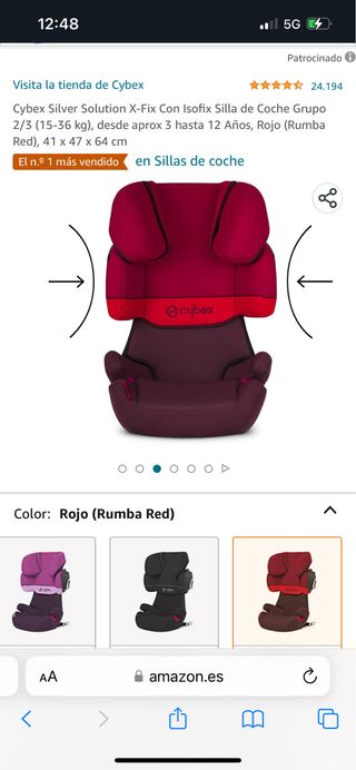 Silla coche cybex isofix