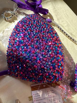 Bikini fitness morado conectores