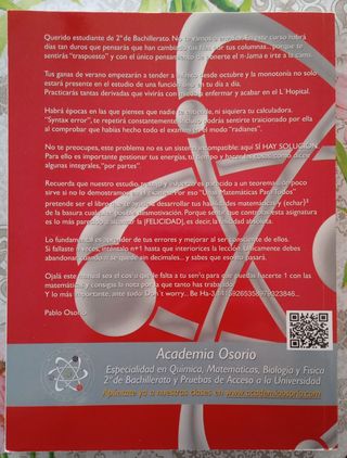 Libros matemáticas Academia Osorio PEvAU bachiller