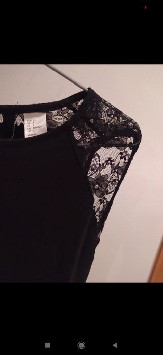 vestido negro Midi transparencia Nochevieja