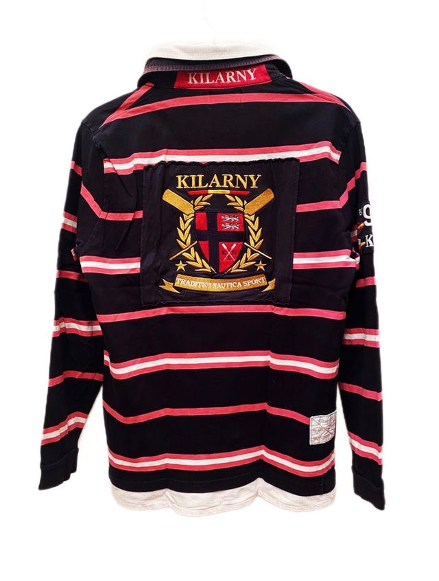 Polo De Manga Larga Azul/Rosa