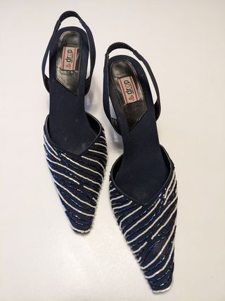 zapatos descalzos de fiesta talla 40 azul marino