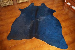 Alfombra Piel de vaca azul 170 cm x 140 cm