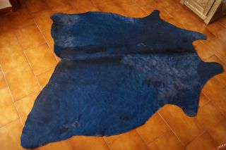 Alfombra Piel de vaca azul 170 cm x 140 cm