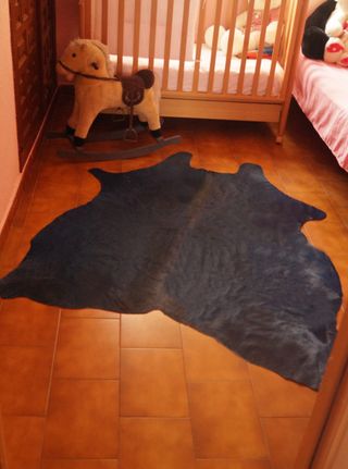 Alfombra Piel de vaca azul 170 cm x 140 cm