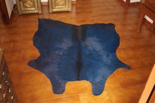 Alfombra Piel de vaca azul 170 cm x 140 cm