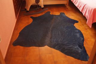 Alfombra Piel de vaca azul 170 cm x 140 cm