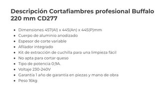 Cortafiambres profesional Buffalo 220 mm CD277 nue