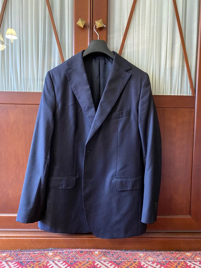 Traje Massimo Dutti rayas gris XL