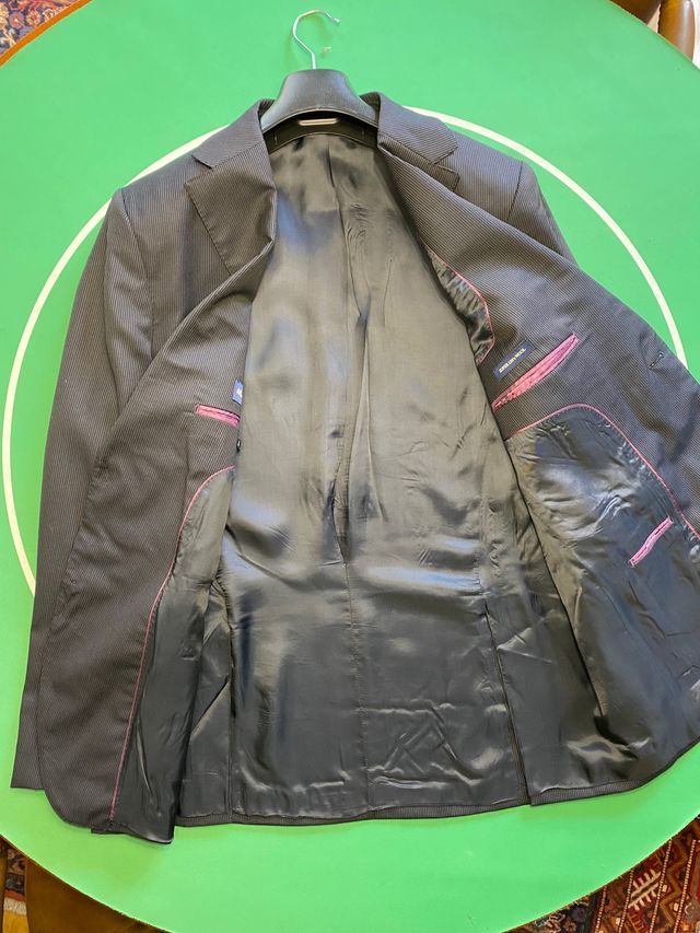 Traje Massimo Dutti rayas gris XL