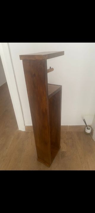 porta rollos de madera