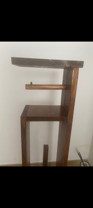 porta rollos de madera