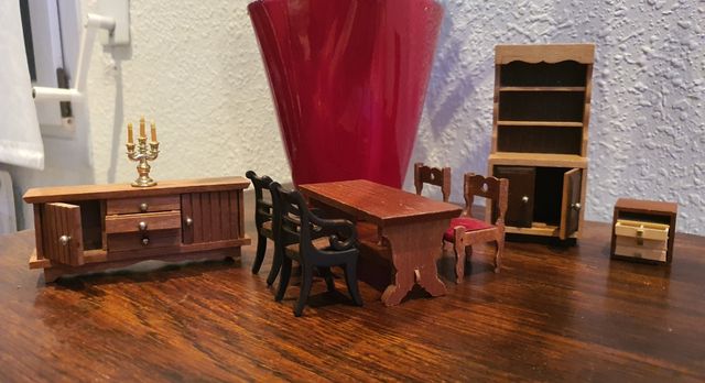 Muebles Salón comedor casa de muñecas años 60-70