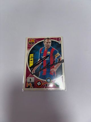Cromo firmado por Andres Iniesta