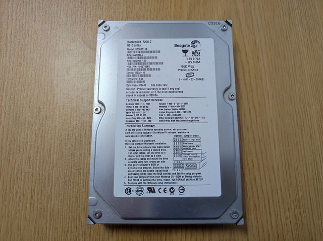 Disco duro Seagate Barracuda UltraATA 80 Gb