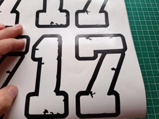 Pegatinas numeros adhesivos moto casco cafe racer
