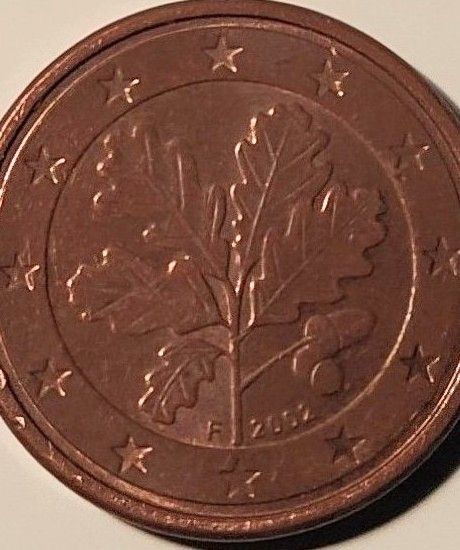 Moneda de 1 céntimo acuñada en Alemania,en 2002