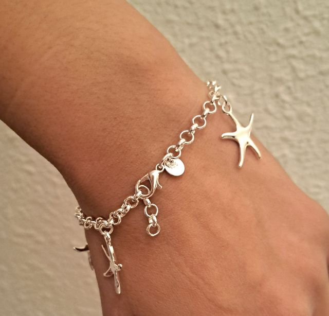 Hermosa Pulsera Plata 925 nueva Estrellas Playera