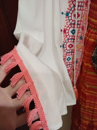kimono bordado 100%viscosa vintage