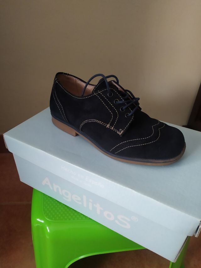 Zapato niño Angelitos azul marino ante