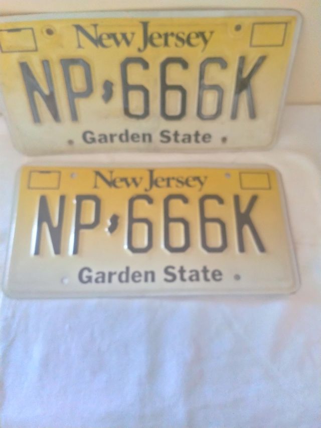  2 Car plates from 1996, "State of New Jersey"
