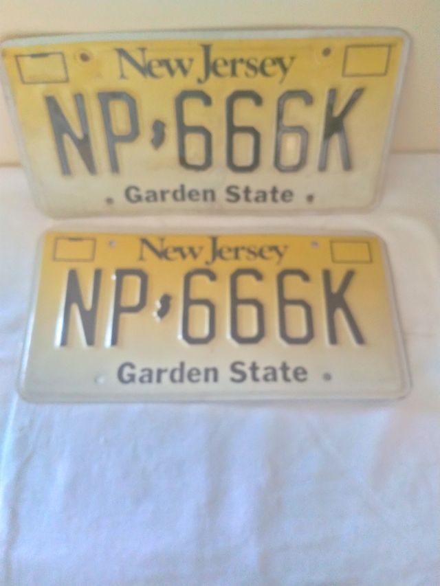  2 Car plates from 1996, "State of New Jersey"
