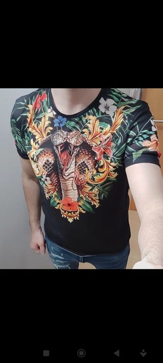 Zara camiseta cobra flora talla M serpiente 