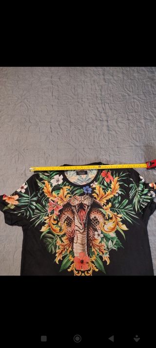 Zara camiseta cobra flora talla M serpiente 