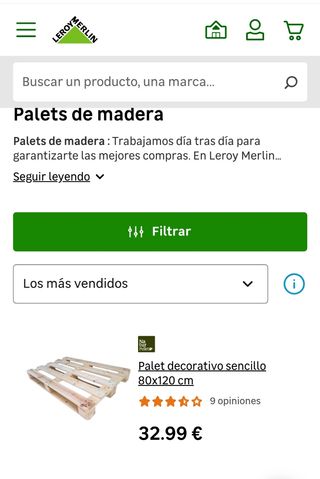 PALET Y COJINES DE JARDIN LEROY MERLIN