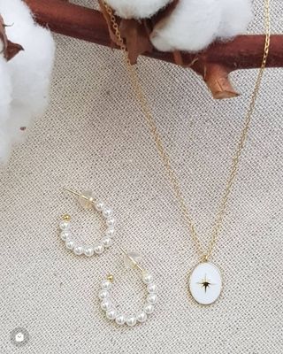 Collar con medalla estrella plata chapada 