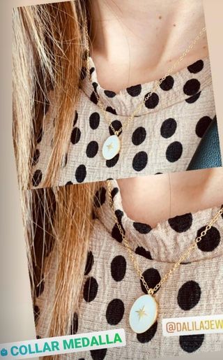 Collar con medalla estrella plata chapada 