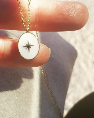 Collar con medalla estrella plata chapada 