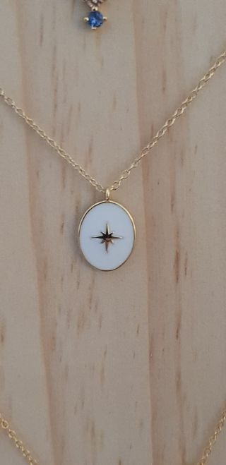 Collar con medalla estrella plata chapada 