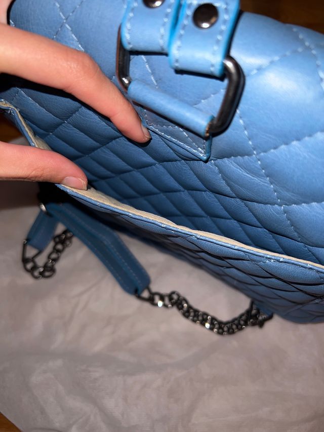 Bolso/mochilla de piel azul