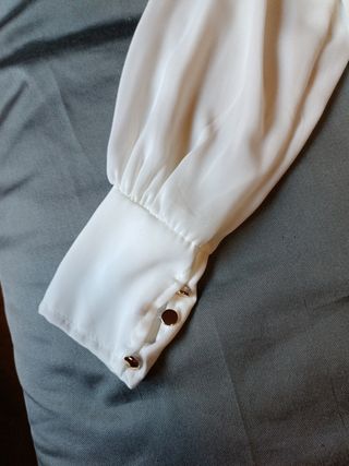 Blusa blanca transparente L