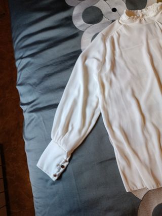 Blusa blanca transparente L