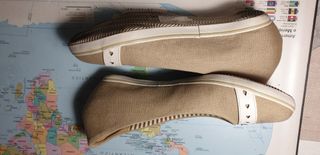 Ballerine scarpe con piccola zeppa beige n.38