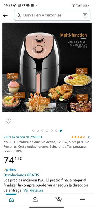 freidora sin aceite a estrenar