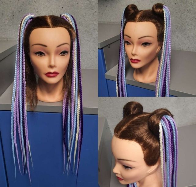 Extensiones de pelo trenzas con goma elástica 