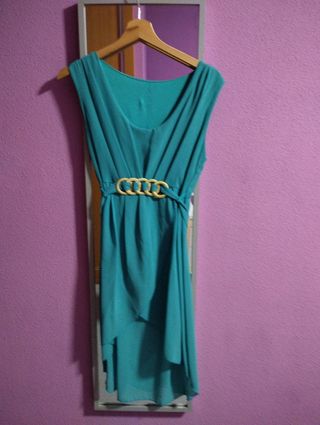 vestido verde agua